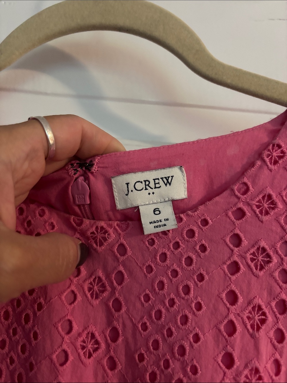 Eyelet Midi Dress in Pink by J. Crew - Picture 2 of 4